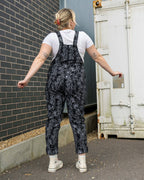 Rebel Romance Black Floral Cobweb Stretch Dungarees
