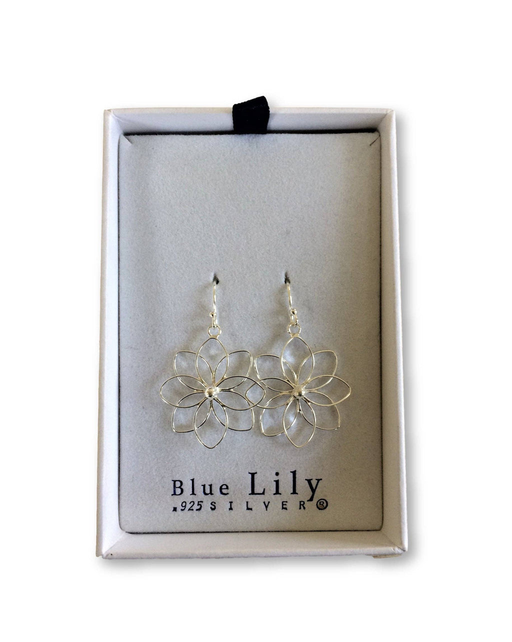 Blue Lily 925 - LARGE LILY FLOWER EARRING