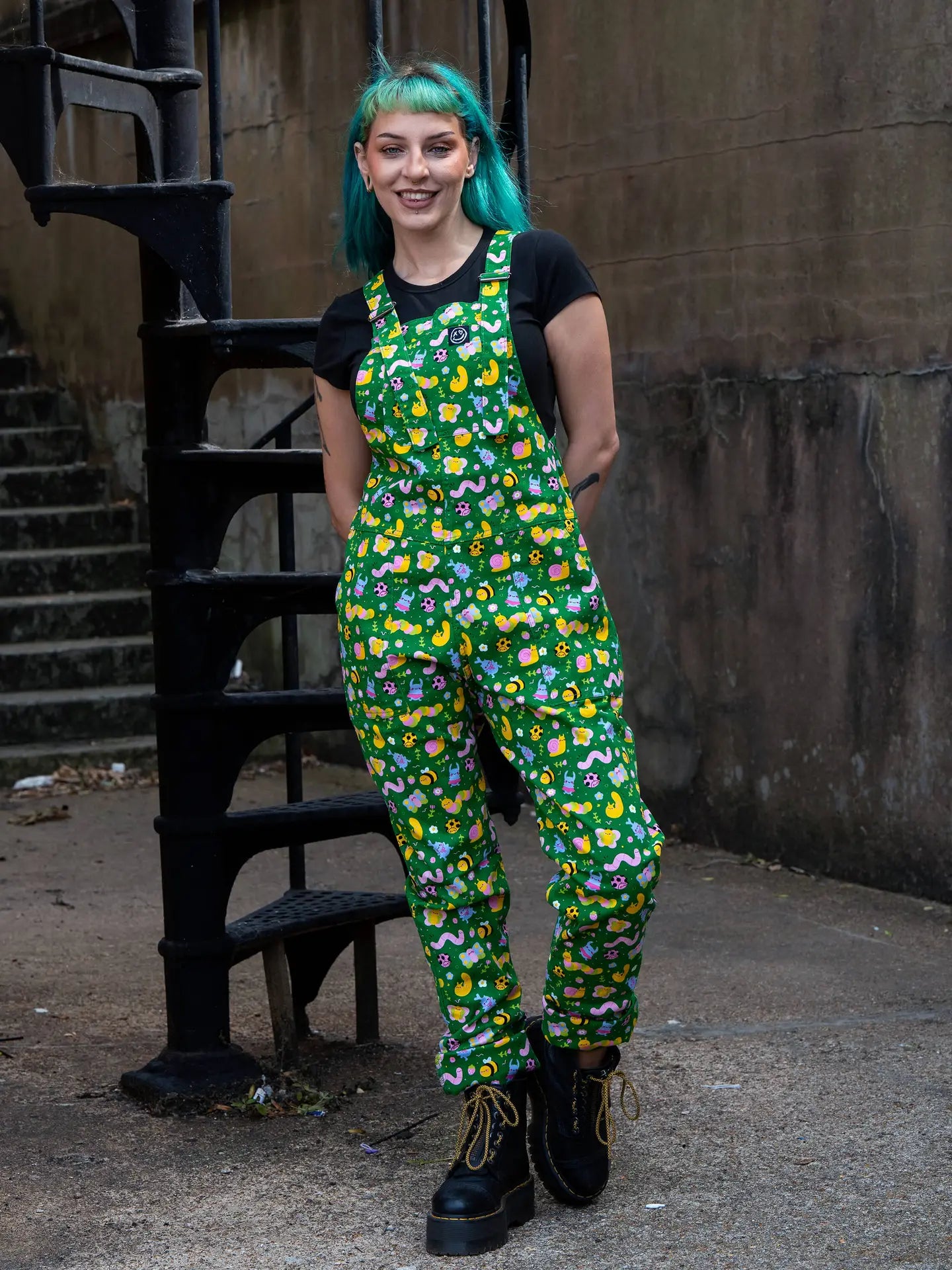 Rebel Romance X Dipstick Store Bugs Stretch Dungarees