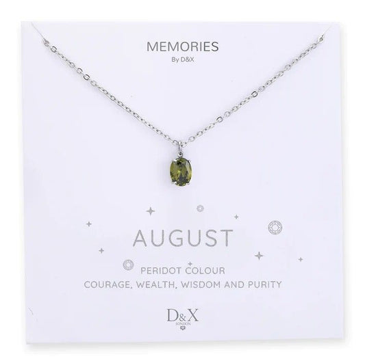 Memories By D&X `August` Birthstone Necklace