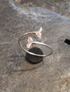 SILVER WHALE TAIL RING -  ONE SIZE