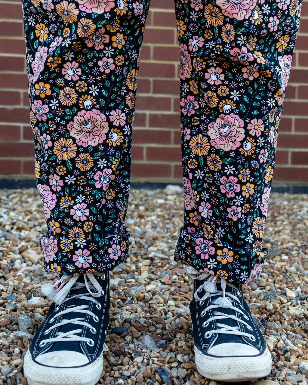 Rebel Romance Eye Spy Floral Stretch Dungarees