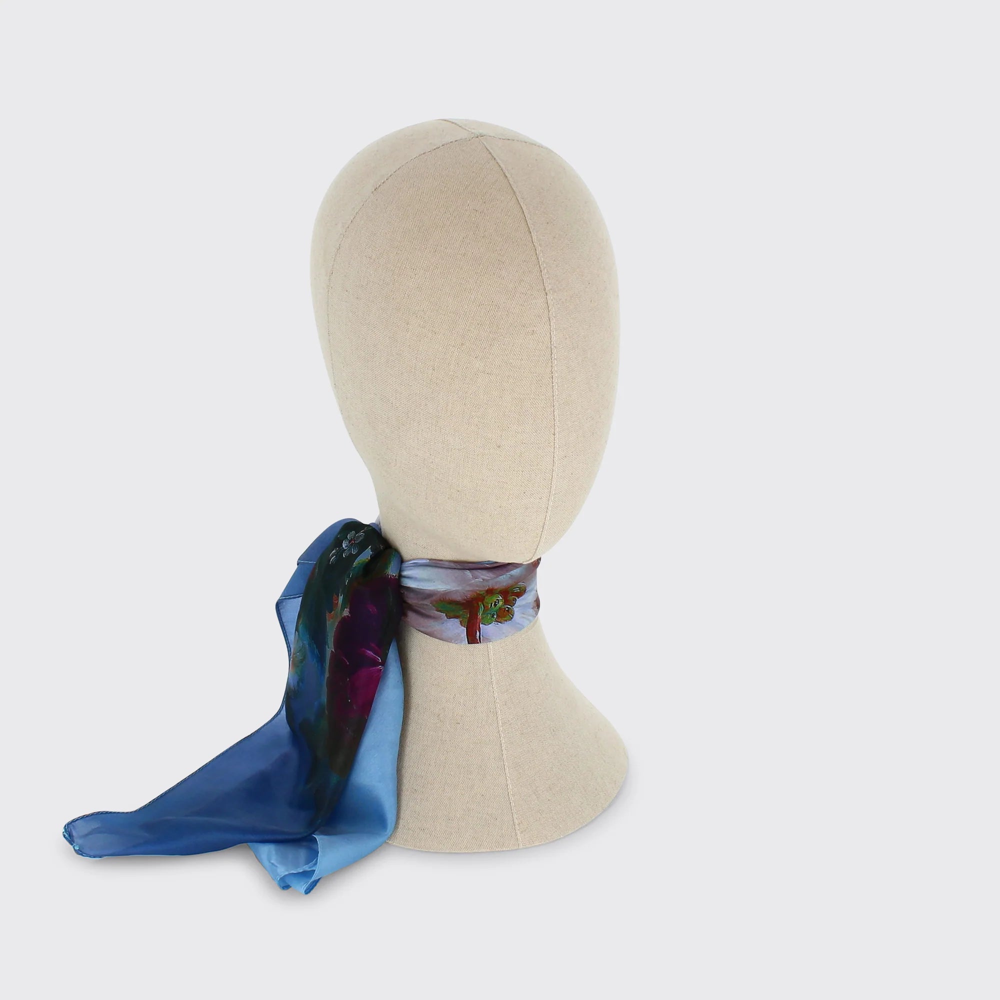 Millie Mae - Beth Floral Square Scarf - Blue