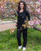 Run & Fly - Black Stretch Denim Dungarees