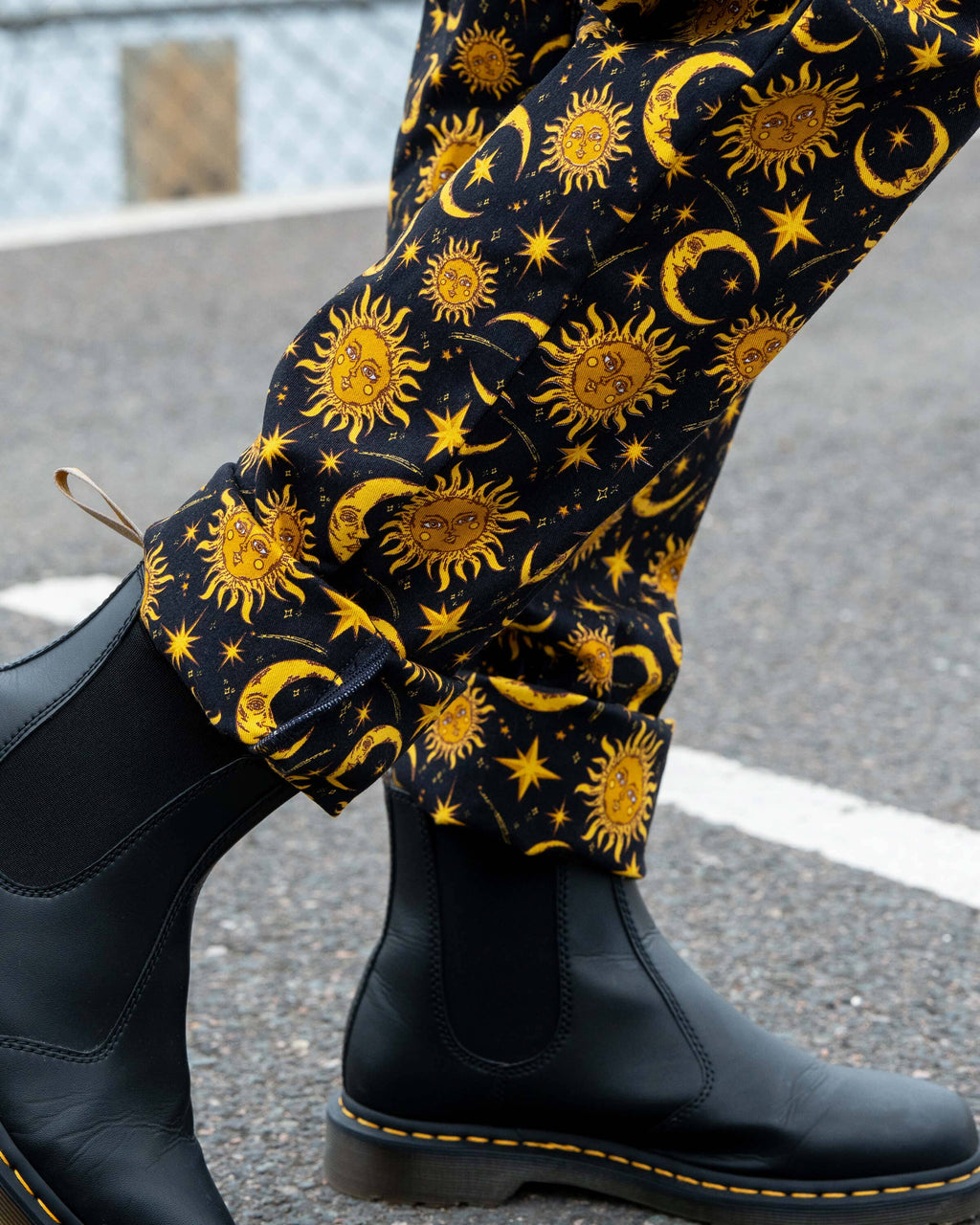 Rebel Romance Celestial Sun and Moon Stretch Dungarees