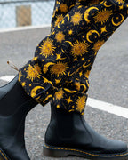 Rebel Romance Celestial Sun and Moon Stretch Dungarees