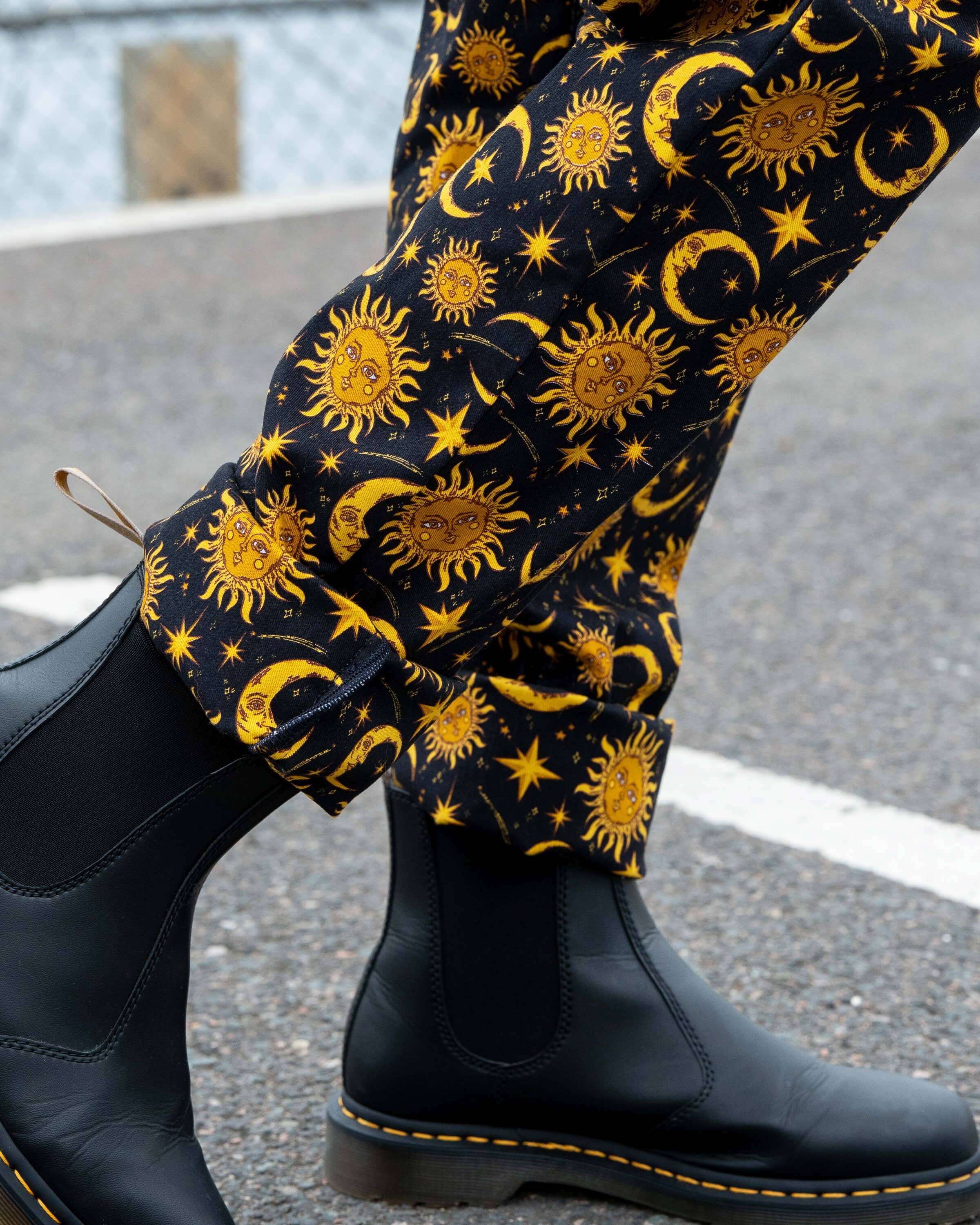 Rebel Romance Celestial Sun and Moon Stretch Dungarees