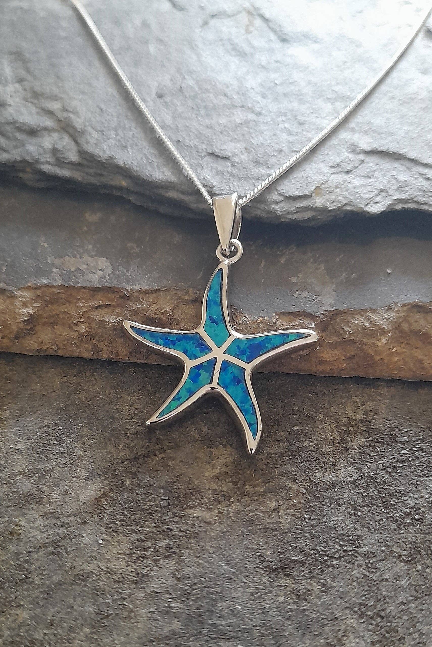 STARFISH, BLUE SYN OPAL P/D 22X22MM