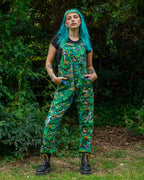 Rebel Romance Pond Birds Stretch Dungarees