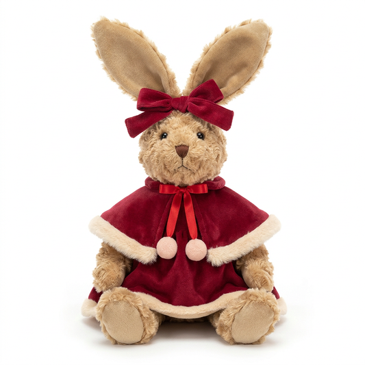 Christmas rabbit on white background