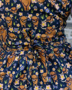 Highland Cows Stretch Belted Tea Dress with Pockets