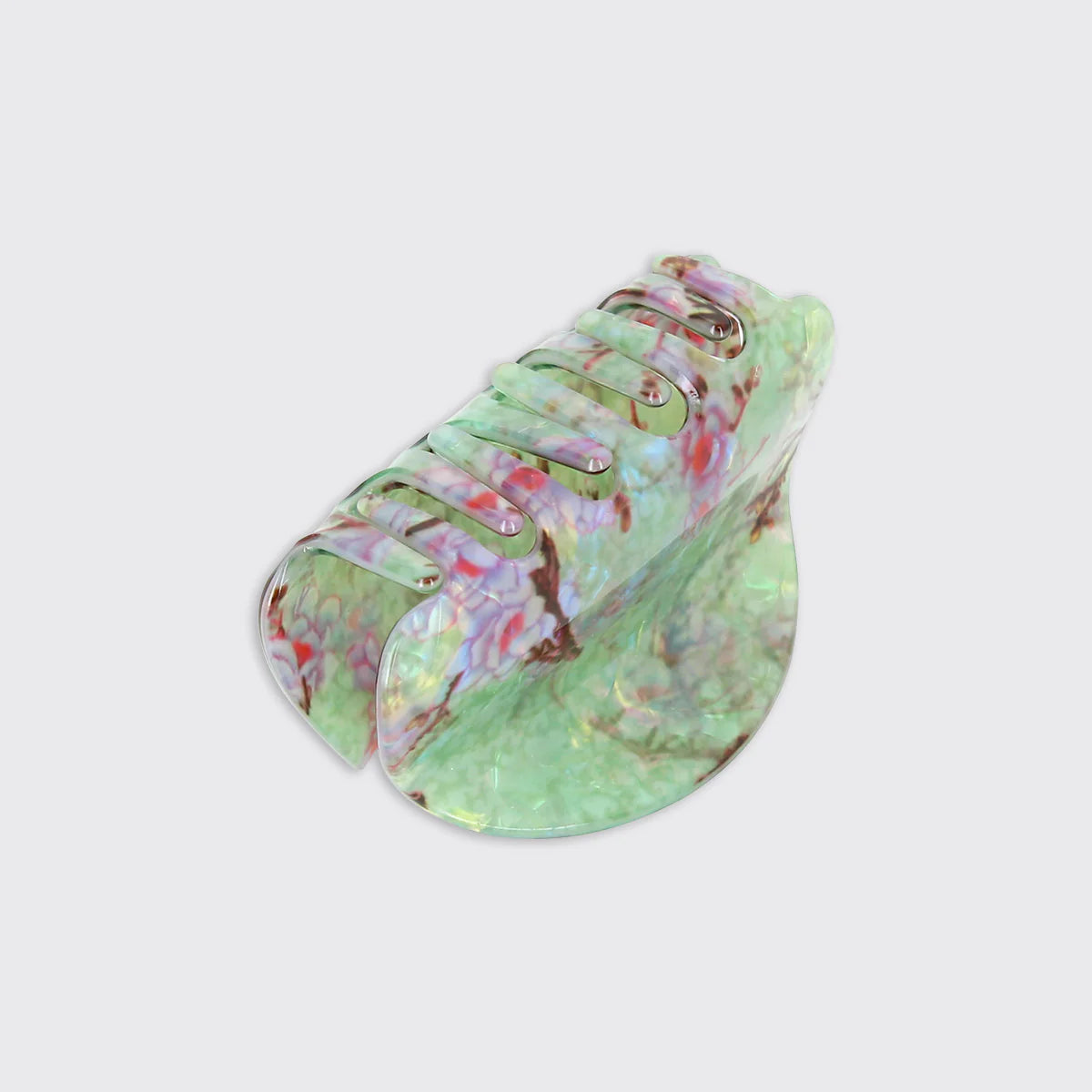 Millie Mae - Cherry Blossom Chunky Claw Clip - Lustre Green