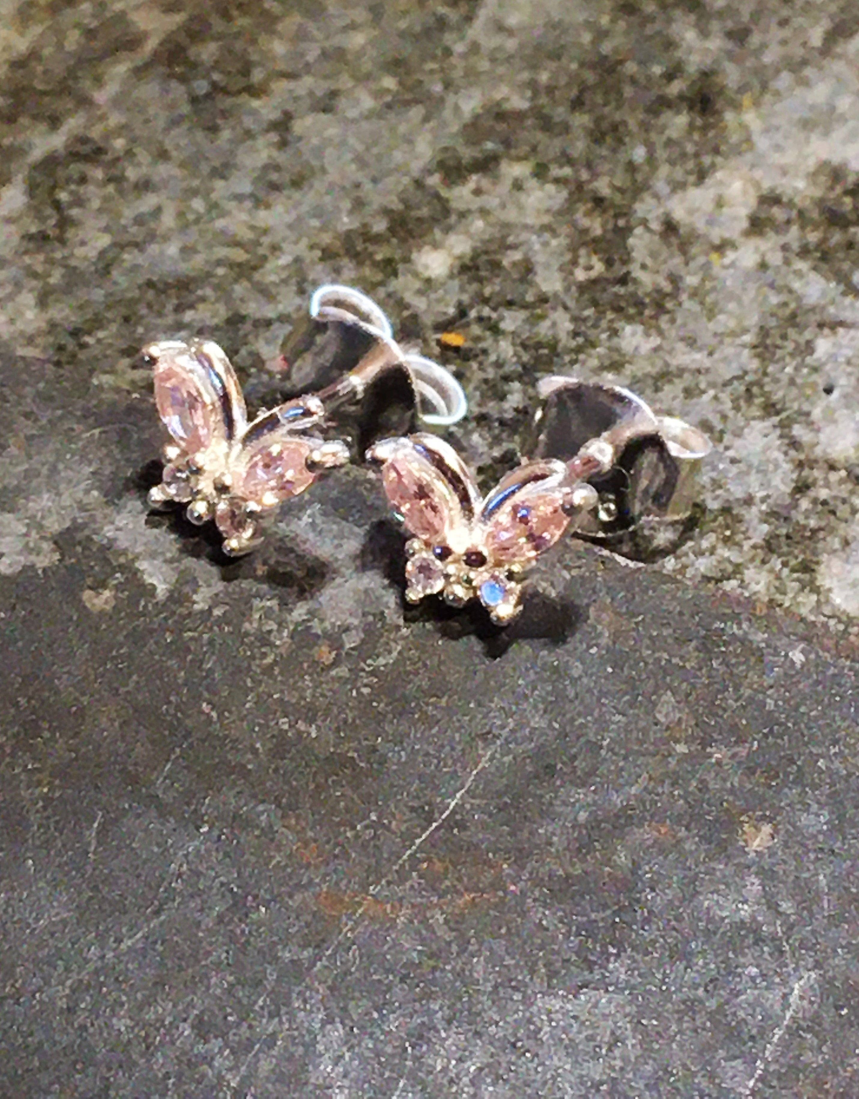 Blue Lily 925 - PINK CZ BUTTERFLY 6MM