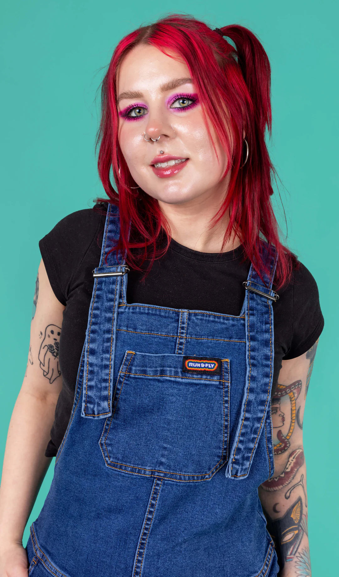 Blue Stone Wash Stretch Denim Dungarees