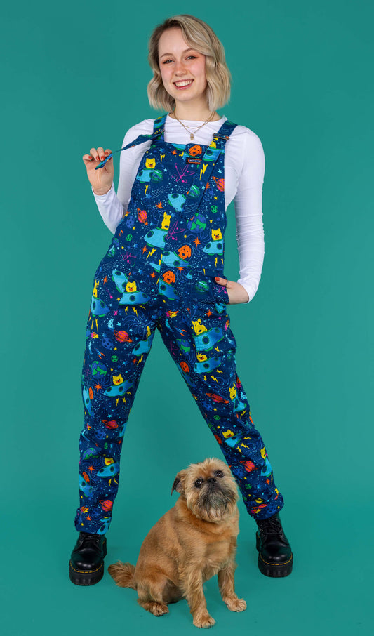 Dogs in Space Stretch Twill Dungarees