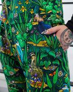 Rebel Romance Pond Birds Stretch Dungarees