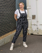 Rebel Romance Black Floral Cobweb Stretch Dungarees