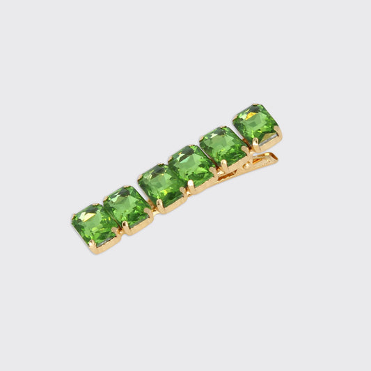 Millie Mae - Emerald Jewelled Hair Clip - Peridot Green
