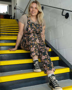 Rebel Romance Eye Spy Floral Stretch Dungarees
