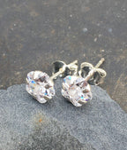 6MM CZ FLOWER STUD EARRINGS
