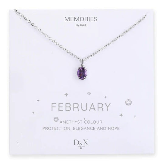 Memories By D&X `February` Birthstone Necklace