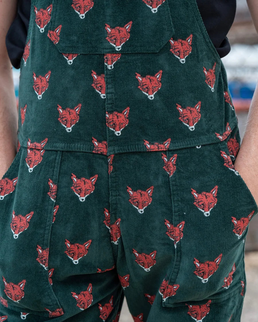 Run & Fly - Green Fox Stretch Corurory Dungarees