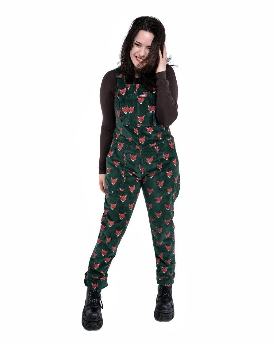 Run & Fly - Green Fox Stretch Corurory Dungarees