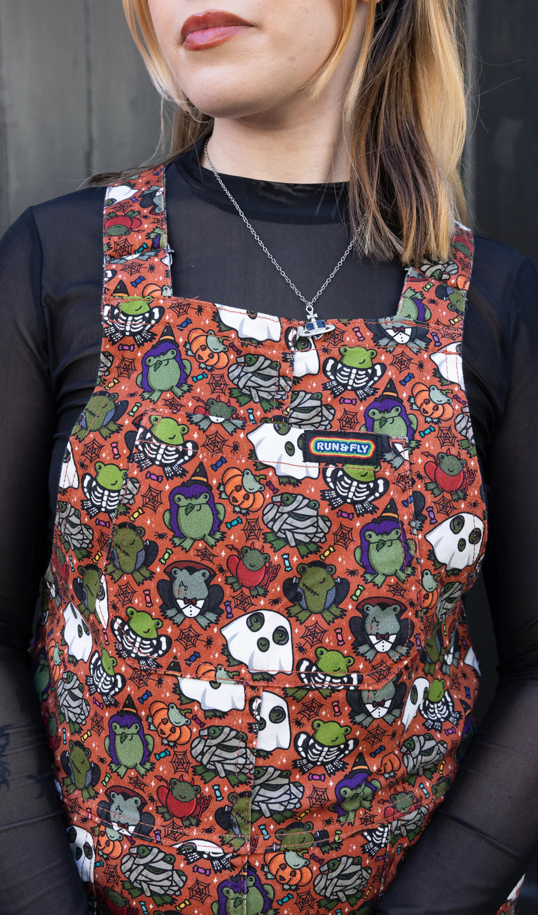 Halloween: Frog Party Stretch Twill Dungarees