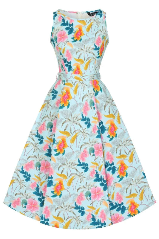 Lady Vintage Hepburn Dress - Tropical Holiday