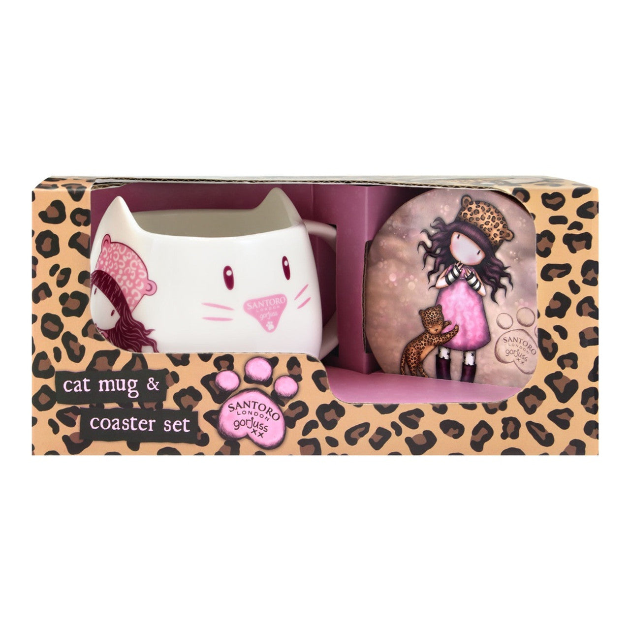 Santoro London - Gorjuss - Mug and Coaster Set - Purrrrrfect Love