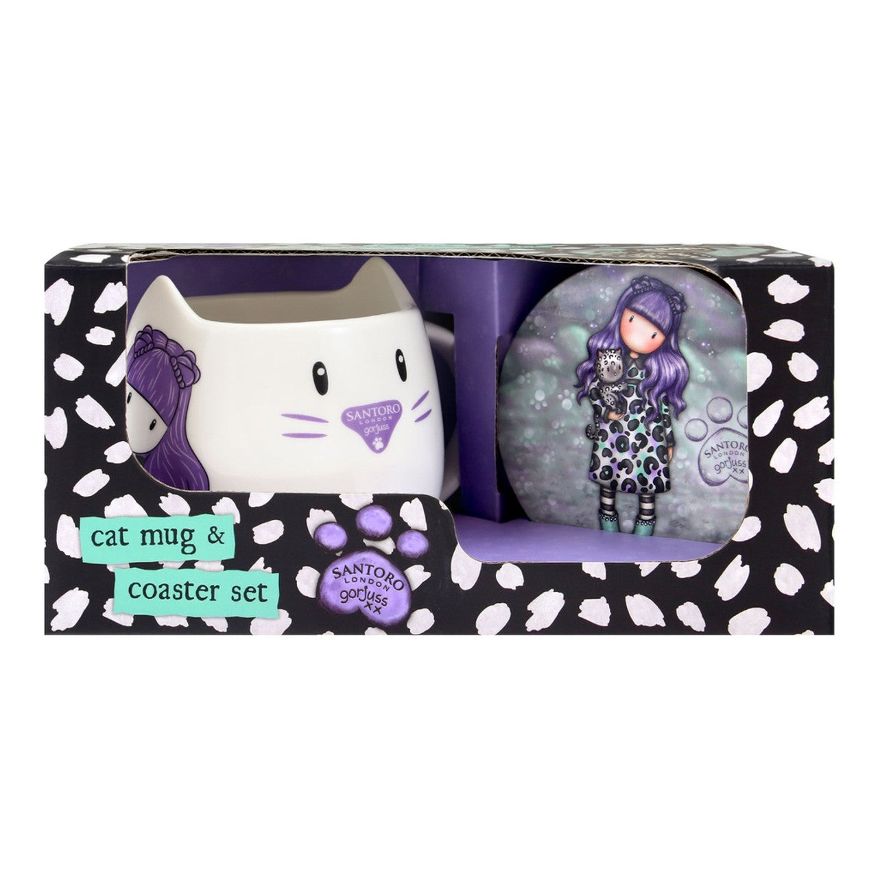 Santoro London - Gorjuss - Mug and Coaster Set - Smitten Kitten