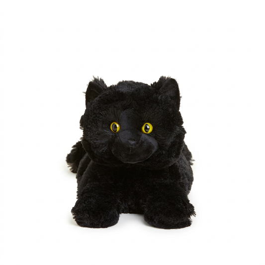 Warmies Black Cat soft toy on a white background