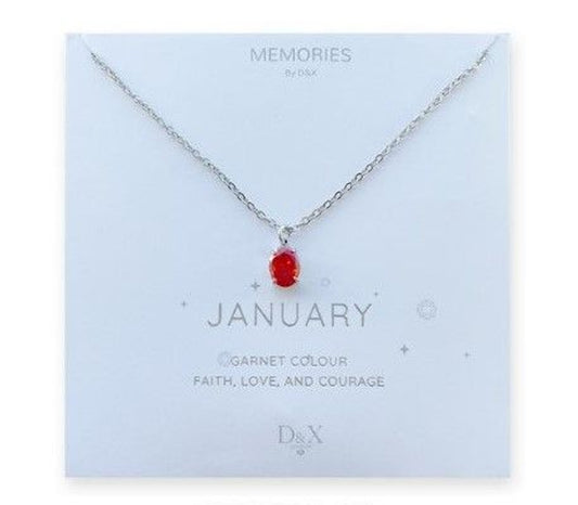 Memories By D&X `January` Birthstone Necklace
