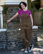 Rebel Romance Classic Leopard Print Stretch Dungarees