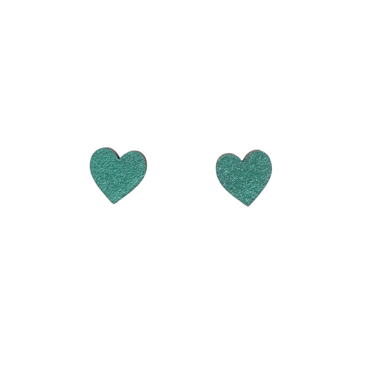 Ivy & Ginger - Mini Metallic Heart Stud Earrings