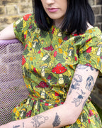 Run & Fly x Katie Abey Mushroom Bois Stretch Belted Tea Dress with Pockets