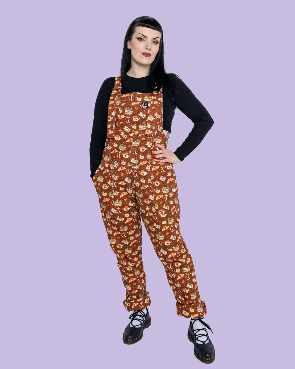 Rebel Romance Limited Edition Mushroom Tea Party Stretch Dungarees