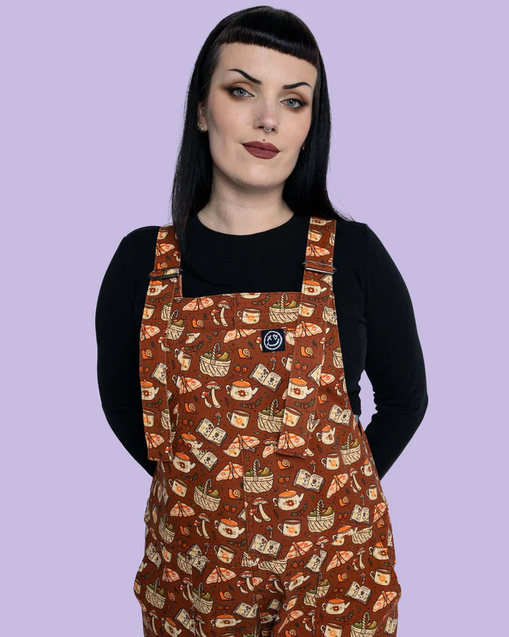 Rebel Romance Limited Edition Mushroom Tea Party Stretch Dungarees