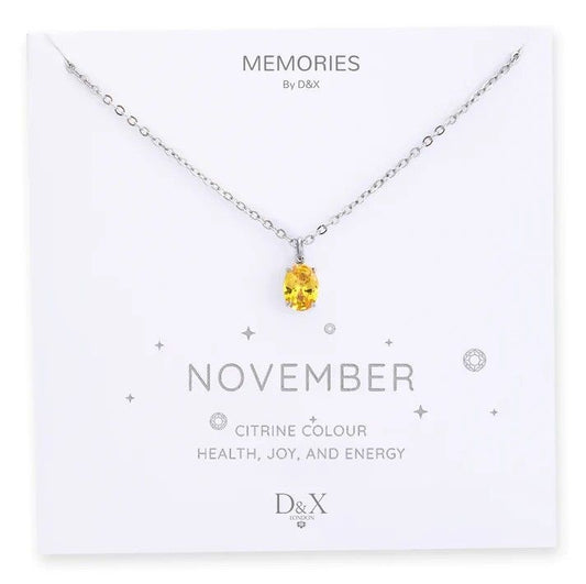 Memories By D&X `November` Birthstone Necklace M0106WN