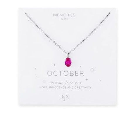Memories By D&X `October` Birthstone Necklace