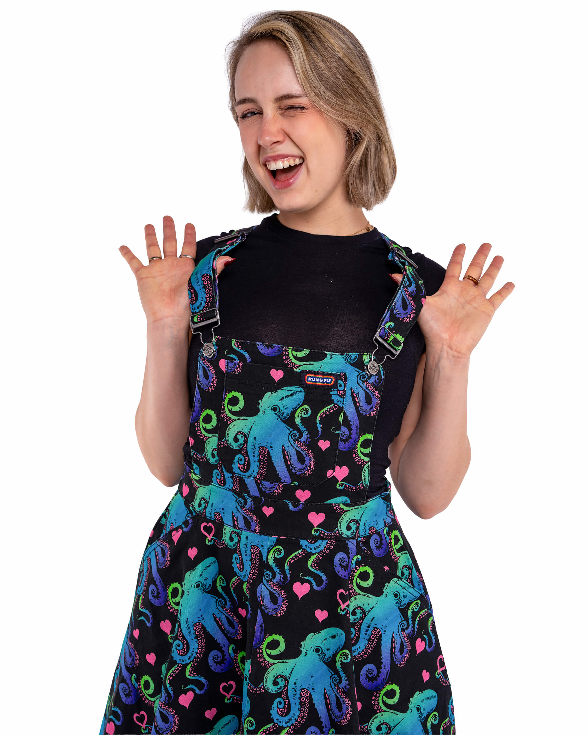 Run & Fly - Octopus Love Flared Pinafore Dress