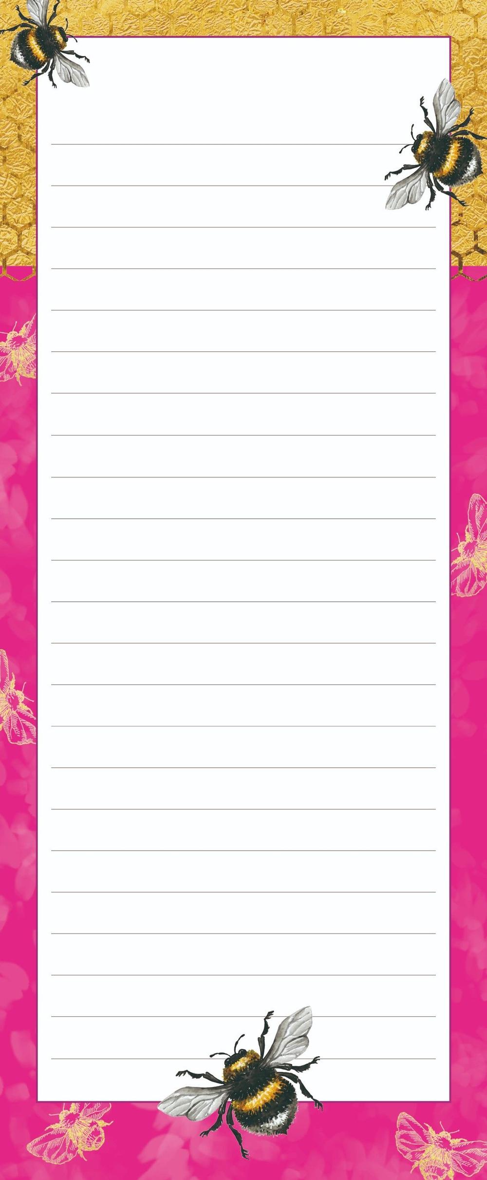 Gifted Stationery Queen Bee Pink Magnetic Shopping List