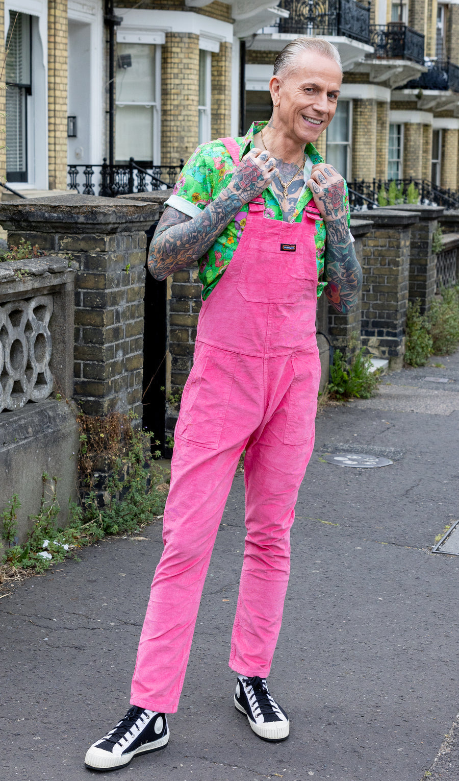Pink Stretch Corduroy Dungarees