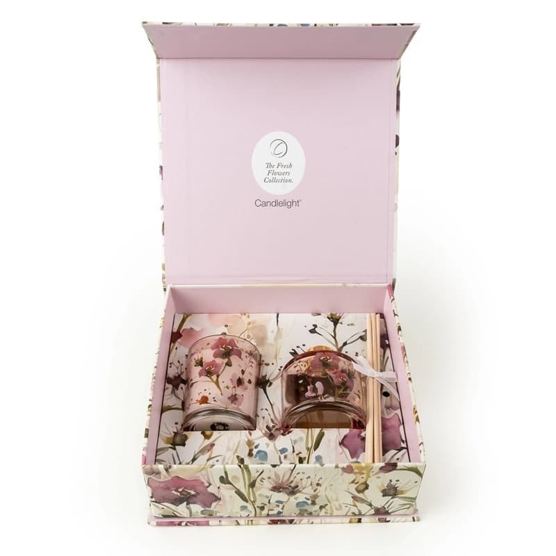 Candlelight - Agapanthus & Cherry Fruit Gift Set Scented Candle & Diffuser Gift Box