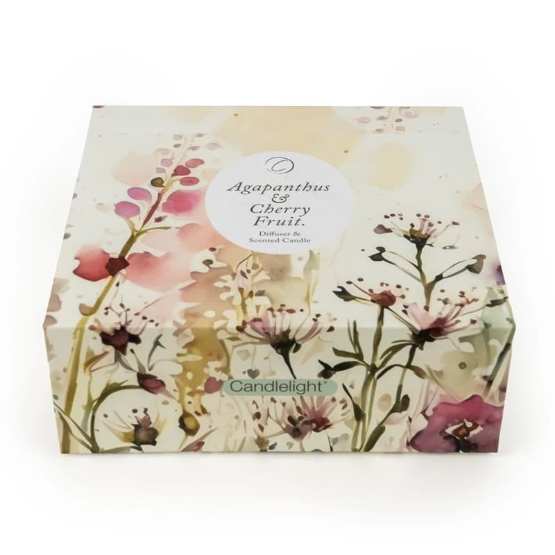 Candlelight - Agapanthus & Cherry Fruit Gift Set Scented Candle & Diffuser Gift Box