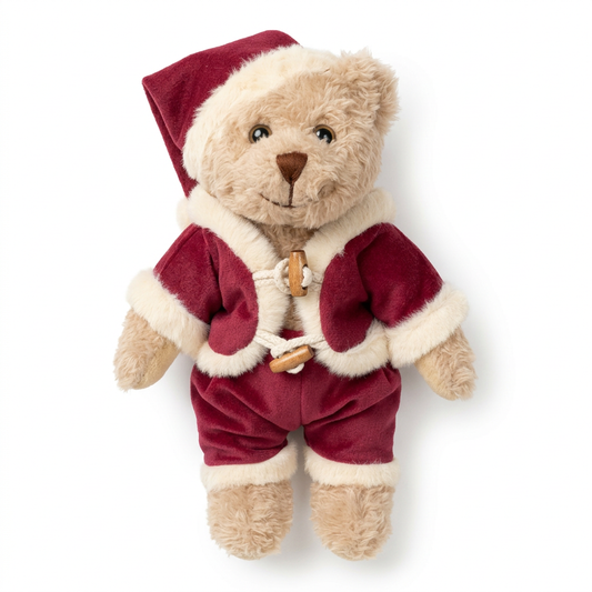 Santa teddy on white background