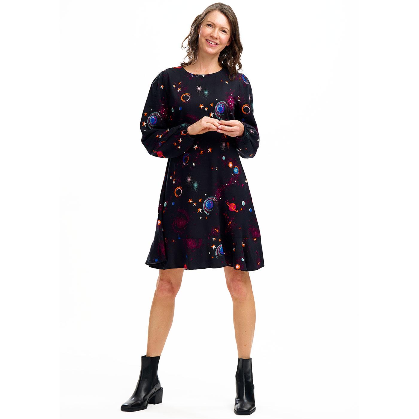 Sugarhill  - Juliette Dress - Colourful Universe - Black