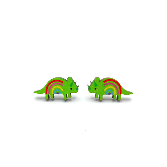 Prickle People -Triceratops Earrings, Dinosaur Gifts