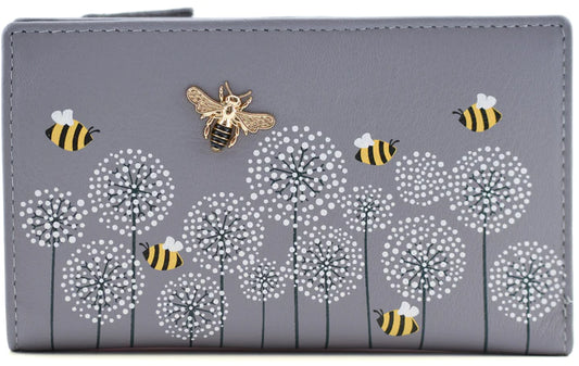 Moonflower Compact Bee Purse Grey