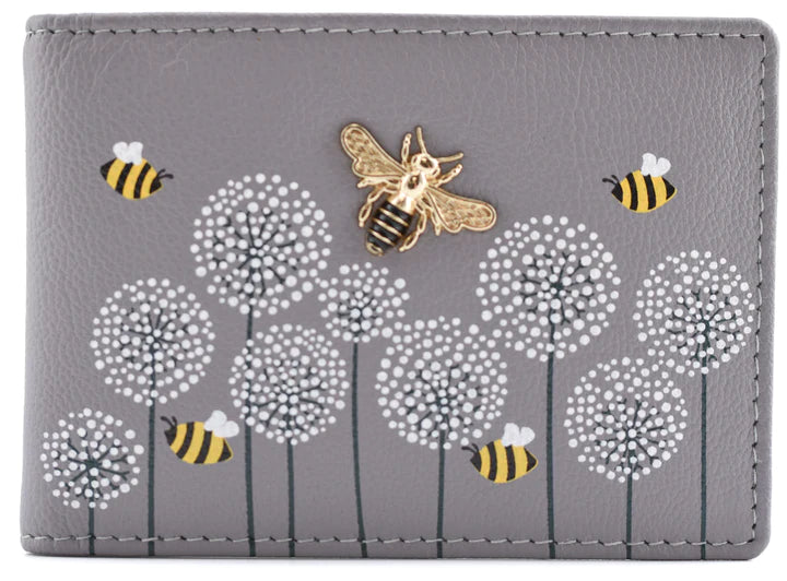 Moonflower ID/Card Holder with RFID Grey